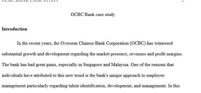 Compare OCBC’s approach to talent management and development to other organizations