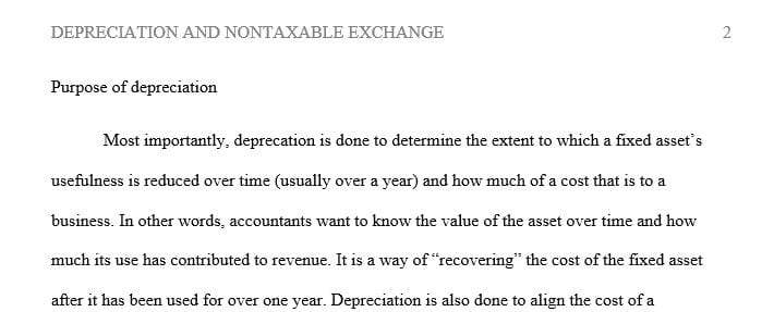 Describe the purpose of depreciation (or cost recovery) deductions