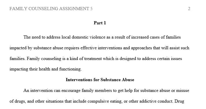 Discuss interventions for substance abuse situations.