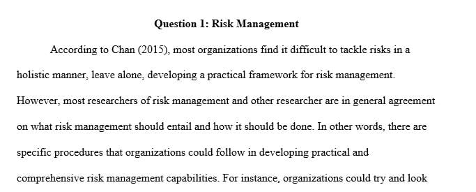 Discuss the actions that could lead to the development of effective risk management capabilities.