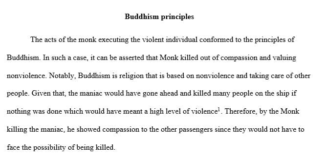 Do you think this conforms with the principles set out in Buddhism