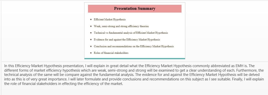 Evaluate the evidence for and against the Efficiency Market Hypothesis. 