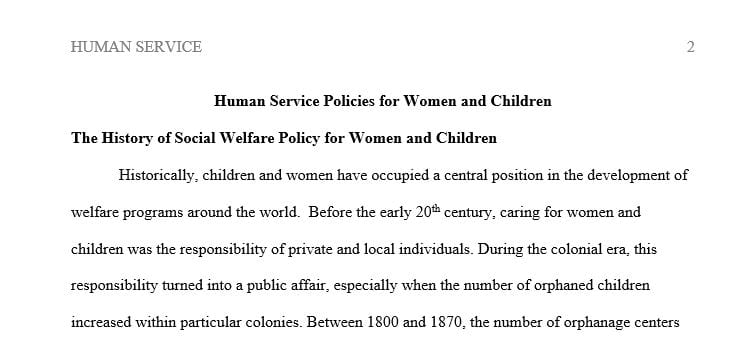Examine and research the history of social welfare policy pertaining to this group