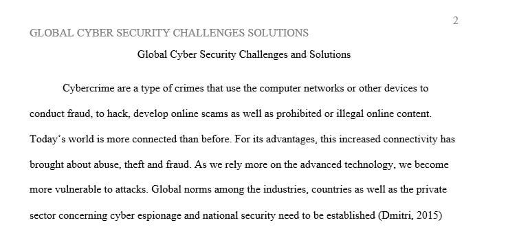 Global Cyber Security Challenges and Solutions