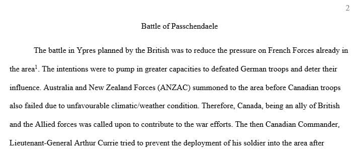 Primary source essay about Battle of Passchendaele in 1917