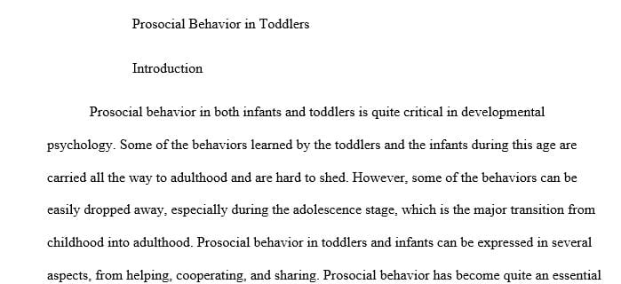 Prosocial behavior in children