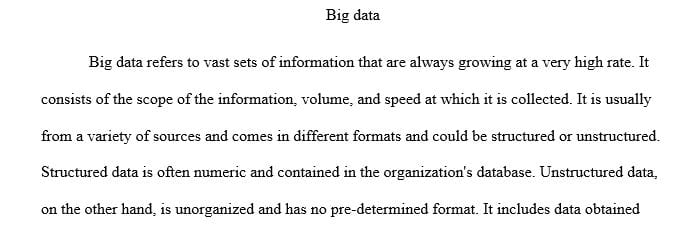 Research at least two articles on the topic of big data and its business impacts.