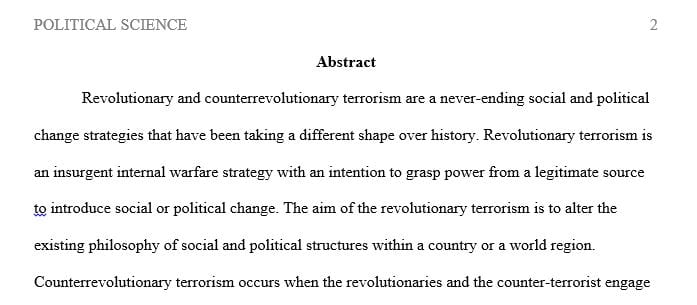 Revolutionary and Counter Revolutionary Terrorism
