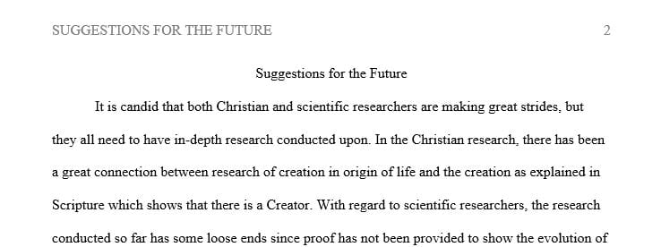 Summarizing your personal evaluation of the Christian response and the scientific research