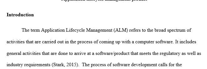 Technology and Product Review for Application Life cycle Management Tools