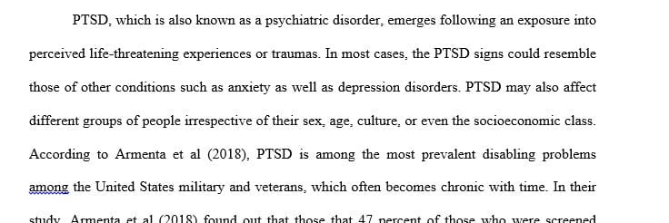 The Military and posttraumatic stress disorder