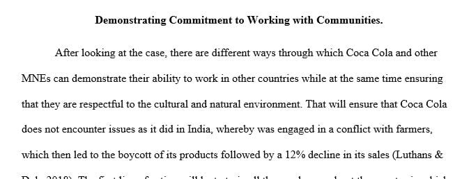 The cultural differences of the U.S. company Coca- Cola and the country of India.