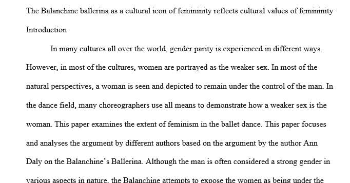 Topic Selection: Within the context of 20th - 21st century dance history in American Culture
