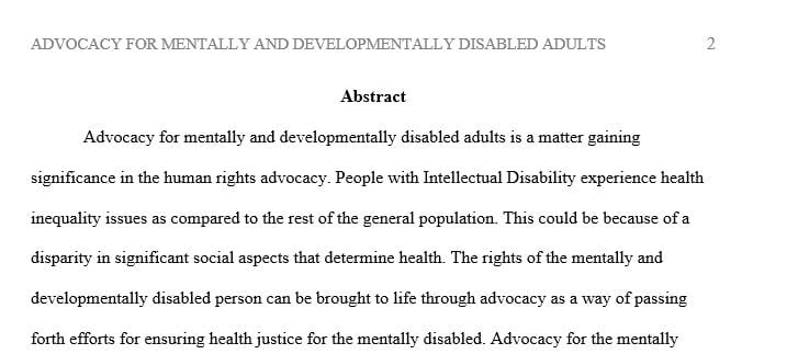 What is mental and developmental disabilities advocacy