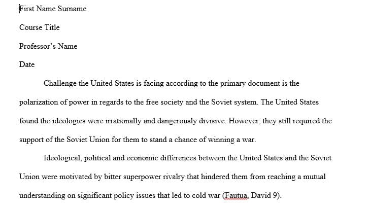 What is the exact challenge the United States faces according to the primary document