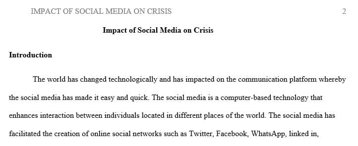 What is the impact of a social media on a crisis