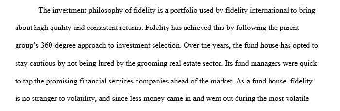 What is the investment philosophy of Fidelity
