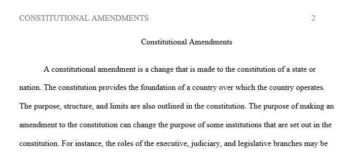 What is the purpose of the constitutional amendments