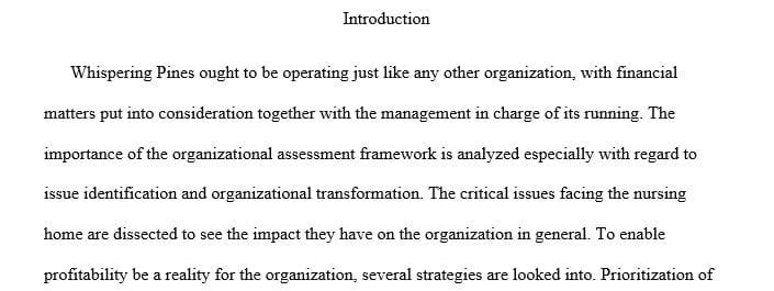 Why might a structured organizational assessment framework