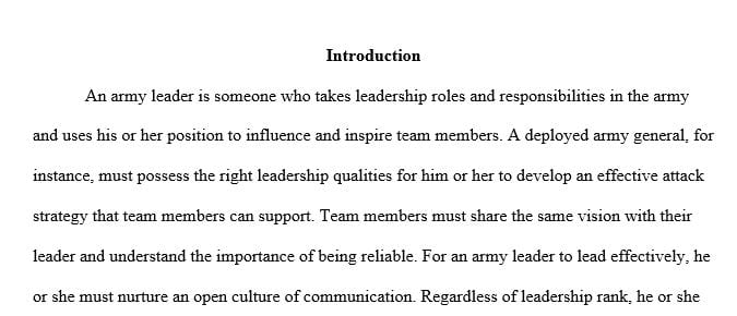 Write a 3-4 page paper defending why you think that particular aspect of leadership is the most important