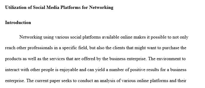 Write a 350- to 700-word summary describing using three different social media platforms