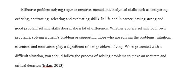 Write a paper that presents a synthesis of your ideas about solving the problem using this systematic approach