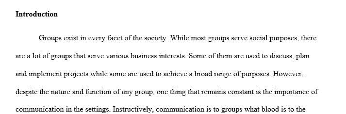 Write an investigative paper that applies group-related communication theories to a selected group