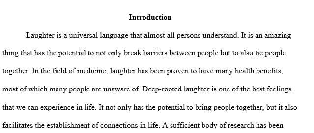 Benefits of laughter/therapeutic value of laughter