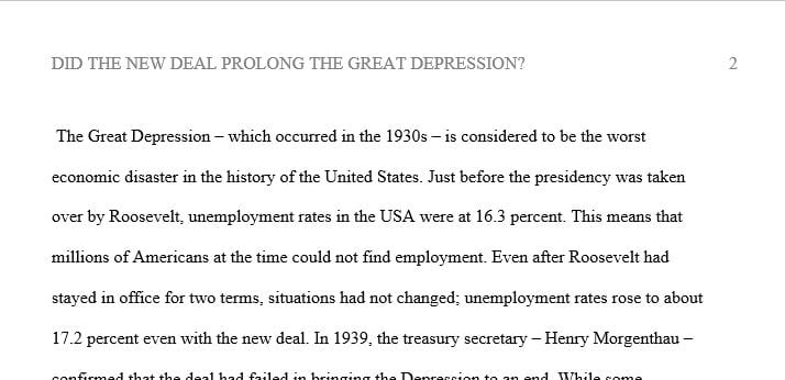 Did the New Deal Prolong the Great Depression