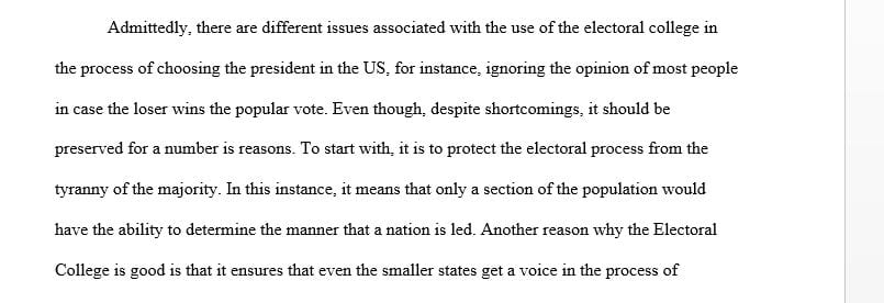 why the electoral college should not be abolished essay
