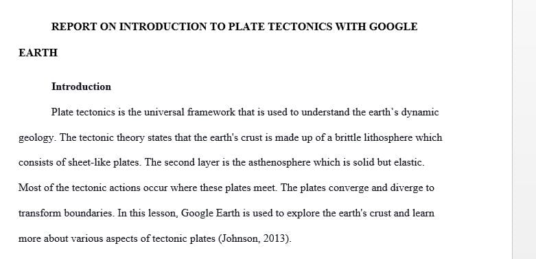 Introduction to Plate Tectonics with Google Earth