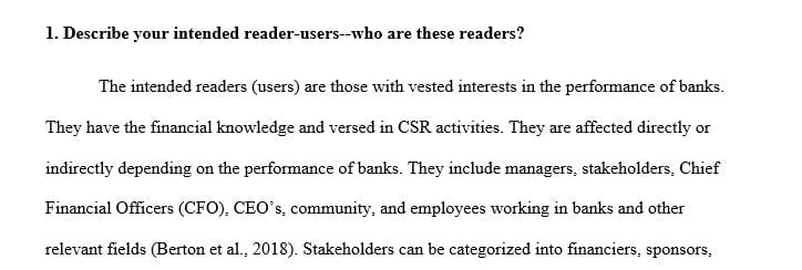 The Relationship between CSR and Financial Performance of the U.S Banks