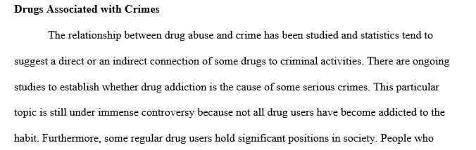 What are the 4 major drugs that are associated with crimes