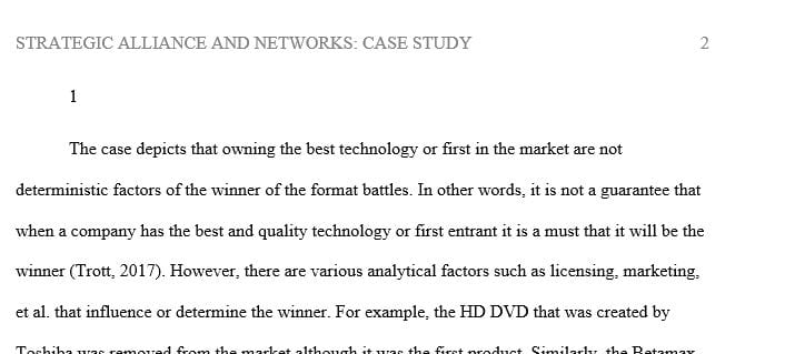 What does this case tell us about whether or not it is the best technology or being first in the market