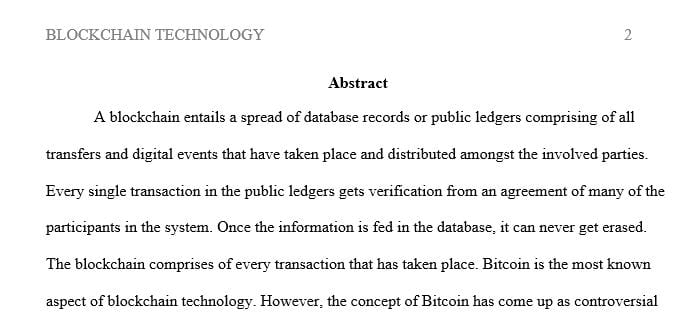 Write a literature review about Blockchain Technology.