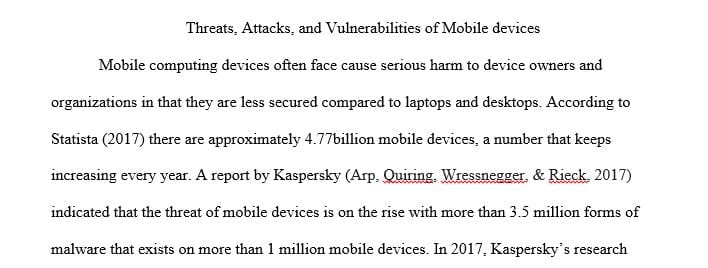 Write review, survey or state-of-art article within the domain of this topic Threats, attacks and vulnerabilities of mobile devices