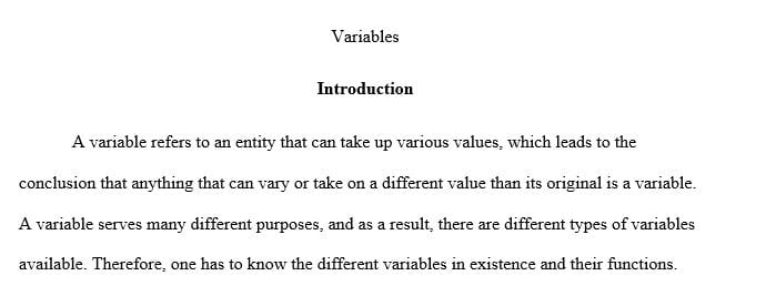 Compare independent variables, dependent variables and extraneous variables