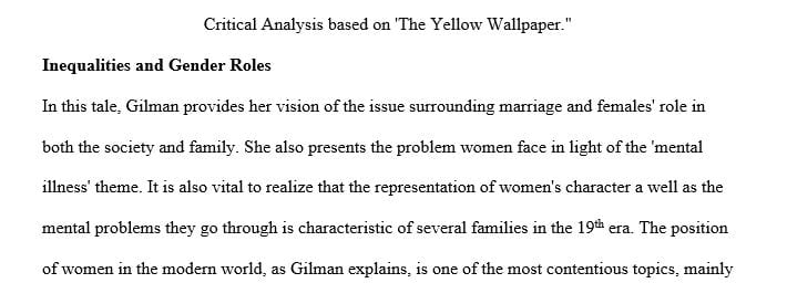 the yellow wallpaper critical essay