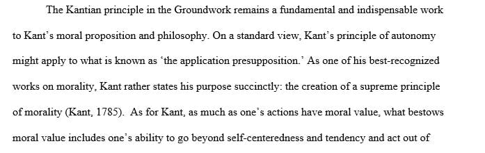 Philosophy Exegesis Paper one and half page long about Kant.