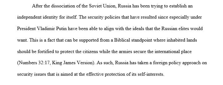 Solved Putin S Era Russia Foreign Policy And Its Security Doctrine Solved Putin S Era Russia Foreign Policy And Its Security Doctrine