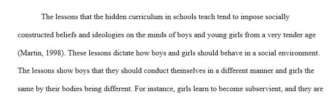 What are the long-term implications of these lessons for boys’ and girls’ identities and performance in schools
