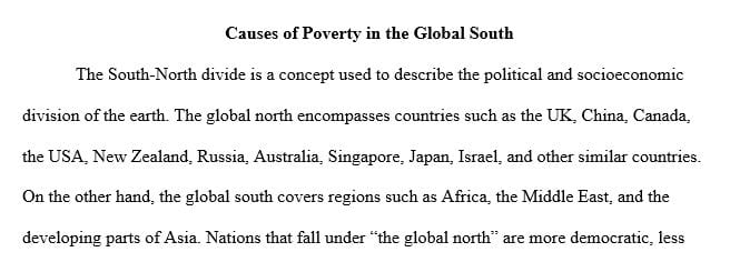 Explore issues related to extreme poverty in the Global South.