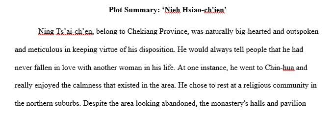 Write a plot summary of Nieh Hsiao-ch'ien