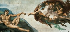 Compare and contrast Michelangelo's Creation of Adam painted on the Sistine Chapel with that of the medieval Adam and Eve