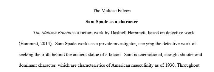 Describe Sam Spade as a character. You can consider how (or if) he develops over the course of the novel
