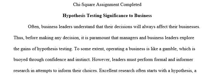 Describe why hypothesis testing is important to businesses.