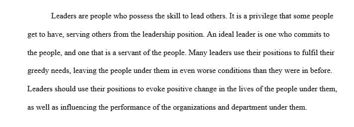 Does leadership make a difference? Why or why not?
