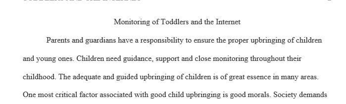 Essay on monitoring toddlers and technology third person's point of view 