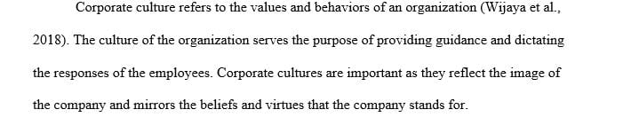 Examine one company’s corporate culture. Review the definition of corporate culture 