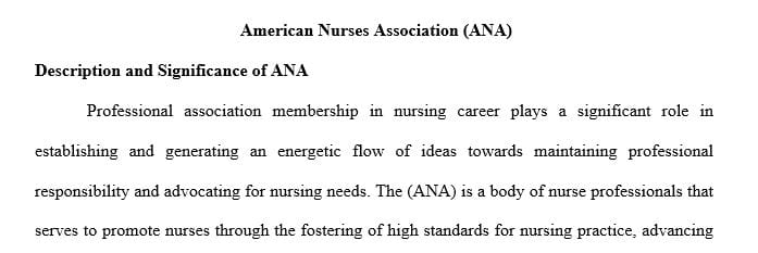 Examine the importance of professional associations in nursing.